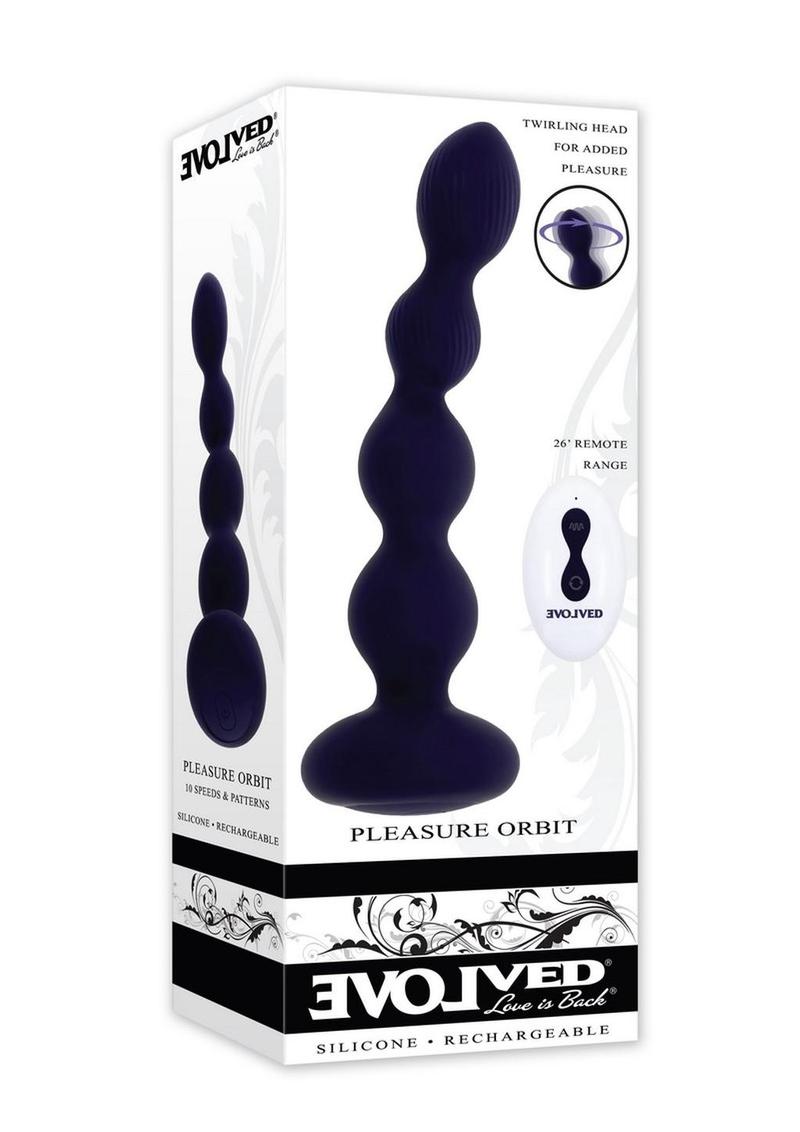 Load image into Gallery viewer, Pleasure Orbit Rechargeable Silicone Anal Beads with Remote Control - Purple
