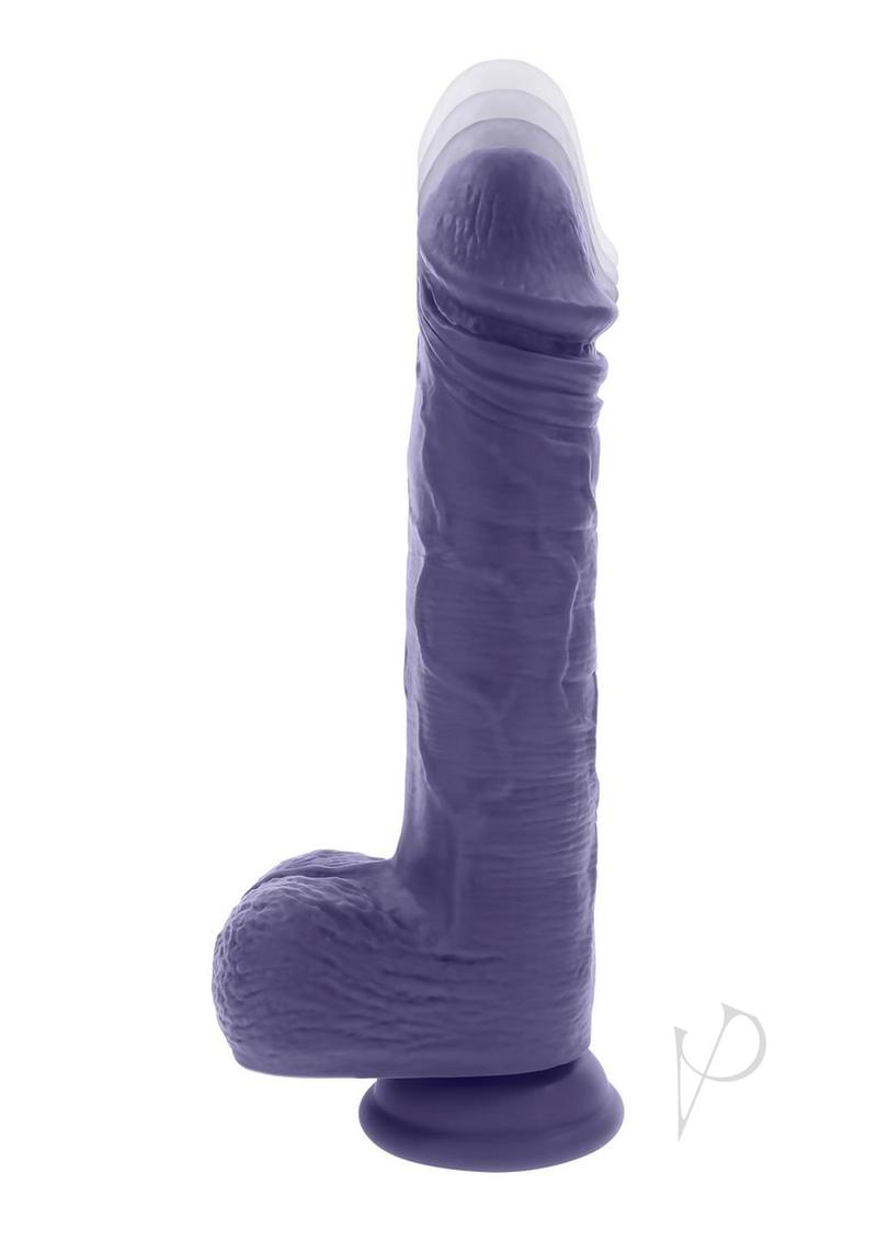 Load image into Gallery viewer, Pleasure Rider Rechargeable Silicone Thrusting Vibrating Dildo - Purple
