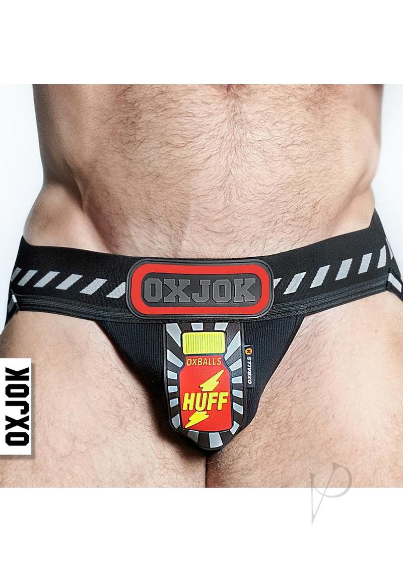 Load image into Gallery viewer, Popper Jock 3d Rubber Huffer Jock - Black/Red - Large
