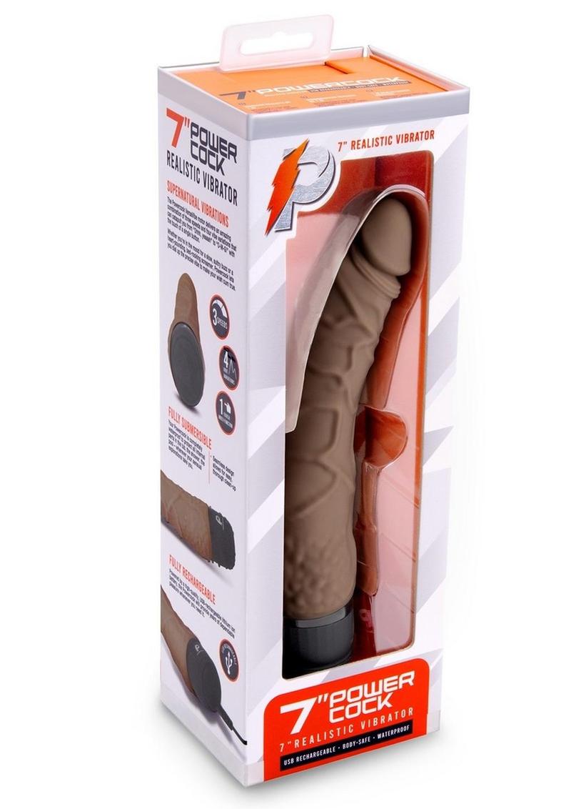 Load image into Gallery viewer, Powercocks Silicone Realistic Vibrator - Chocolate - 7in
