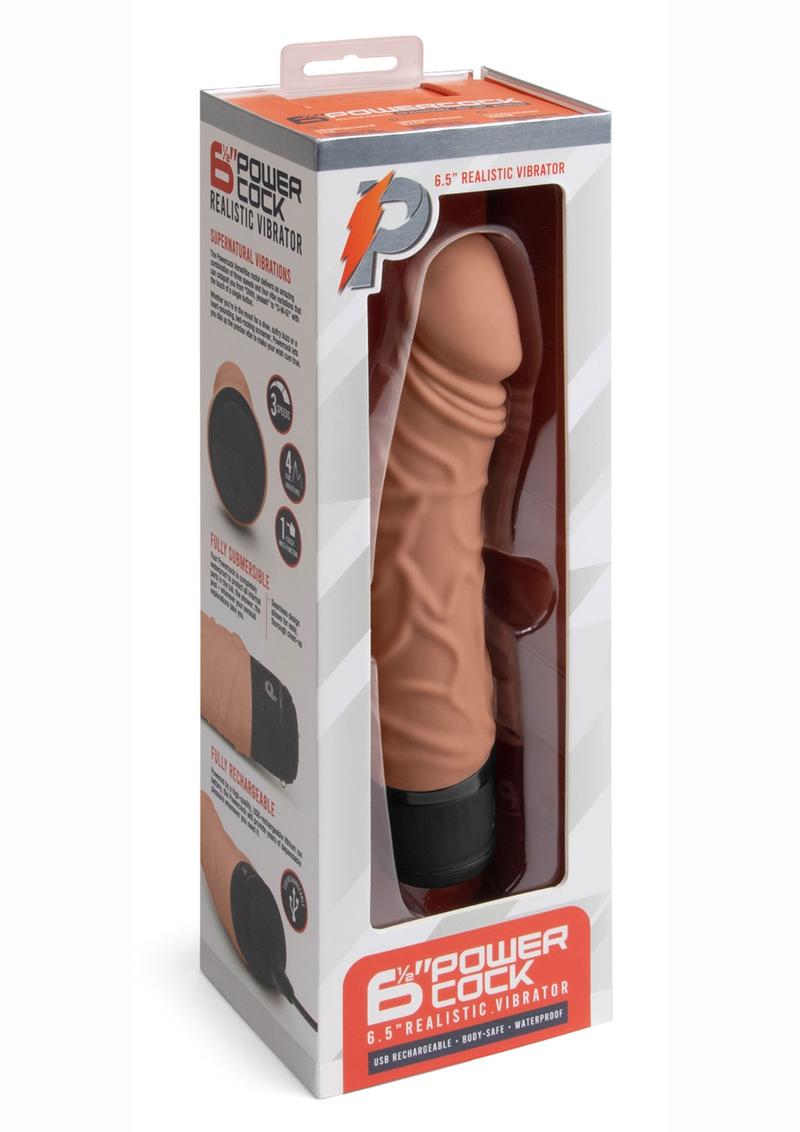 Load image into Gallery viewer, Powercocks Silicone Rechargeable Realistic Vibrator - Caramel - 6.5in
