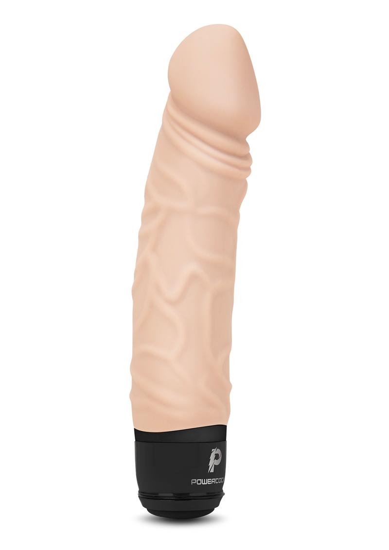 Load image into Gallery viewer, Powercocks Silicone Rechargeable Realistic Vibrator - Vanilla - 6.5in
