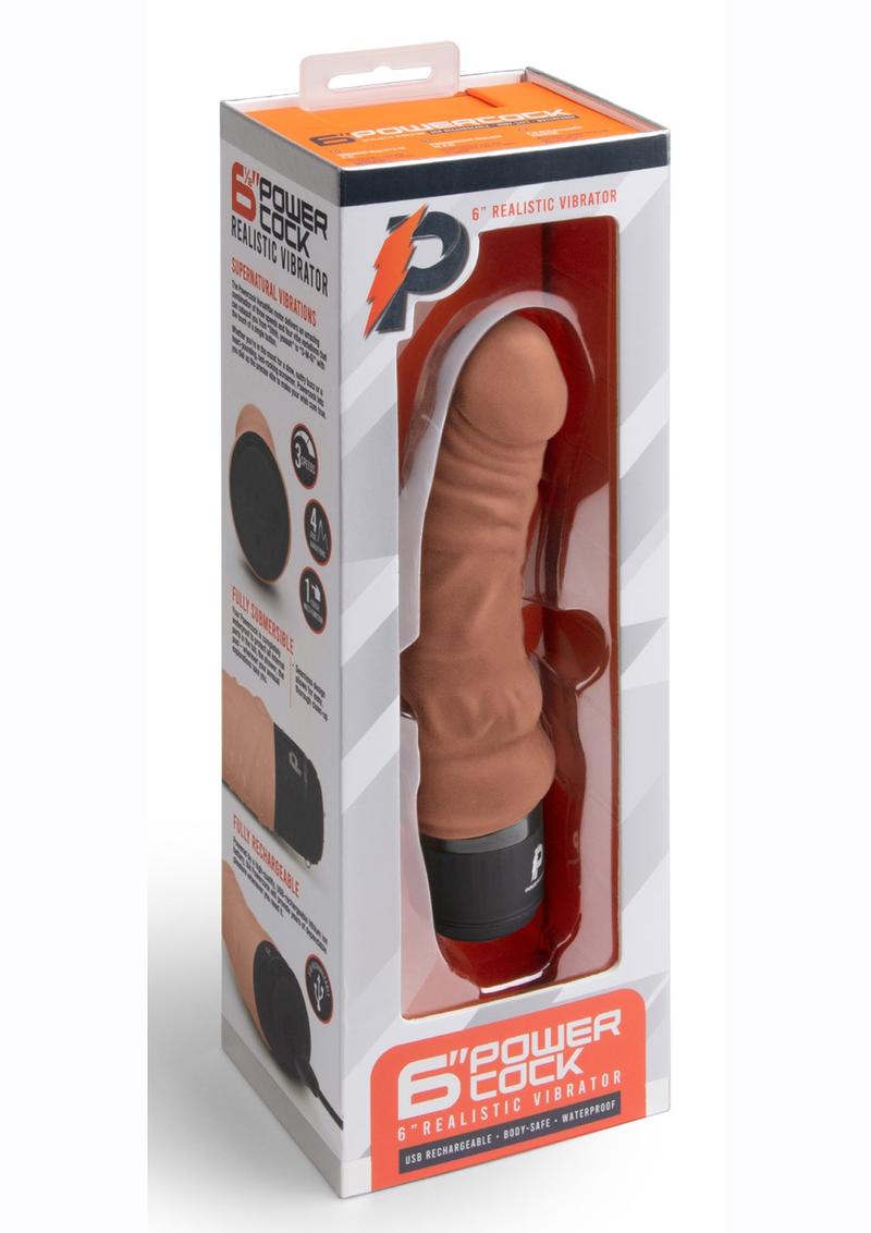 Load image into Gallery viewer, Powercocks Silicone Rechargeable Realistic Vibrator - Caramel - 6in
