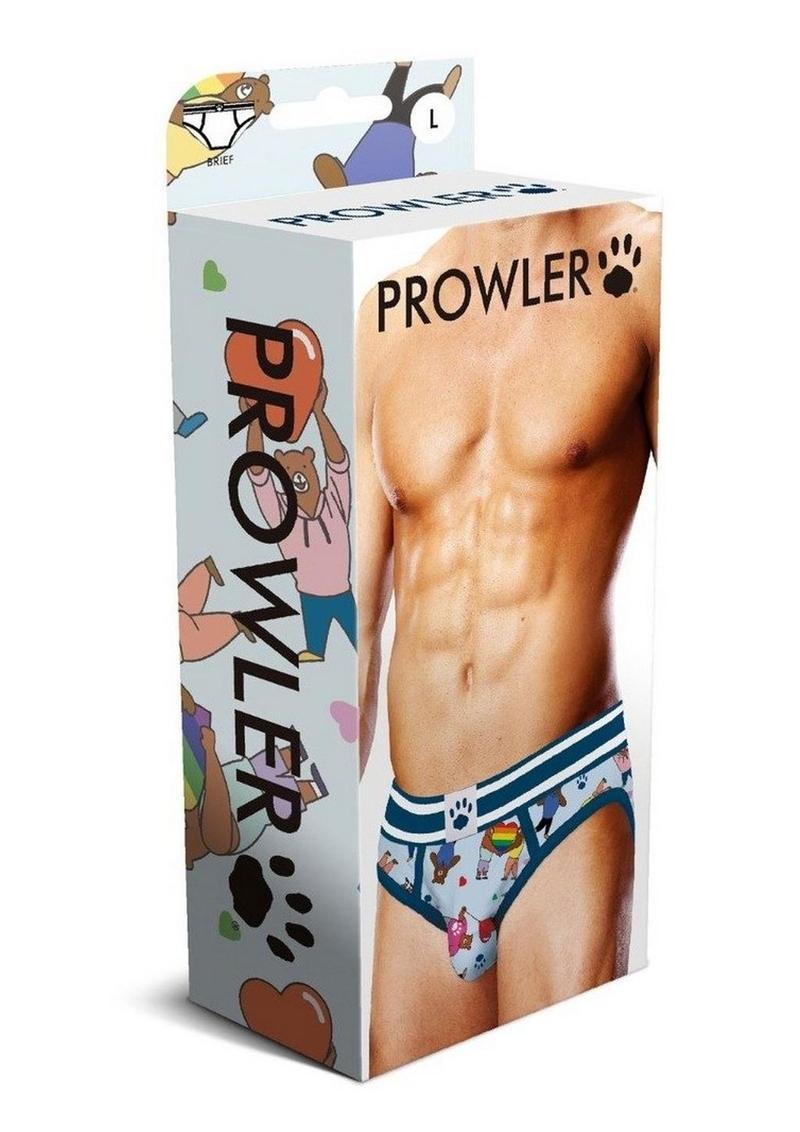 Load image into Gallery viewer, Prowler Bears with Hearts Brief - Blue - Large
