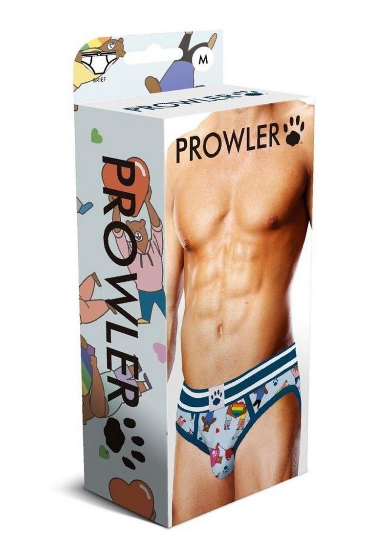 Load image into Gallery viewer, Prowler Bears with Hearts Brief - Blue - Medium
