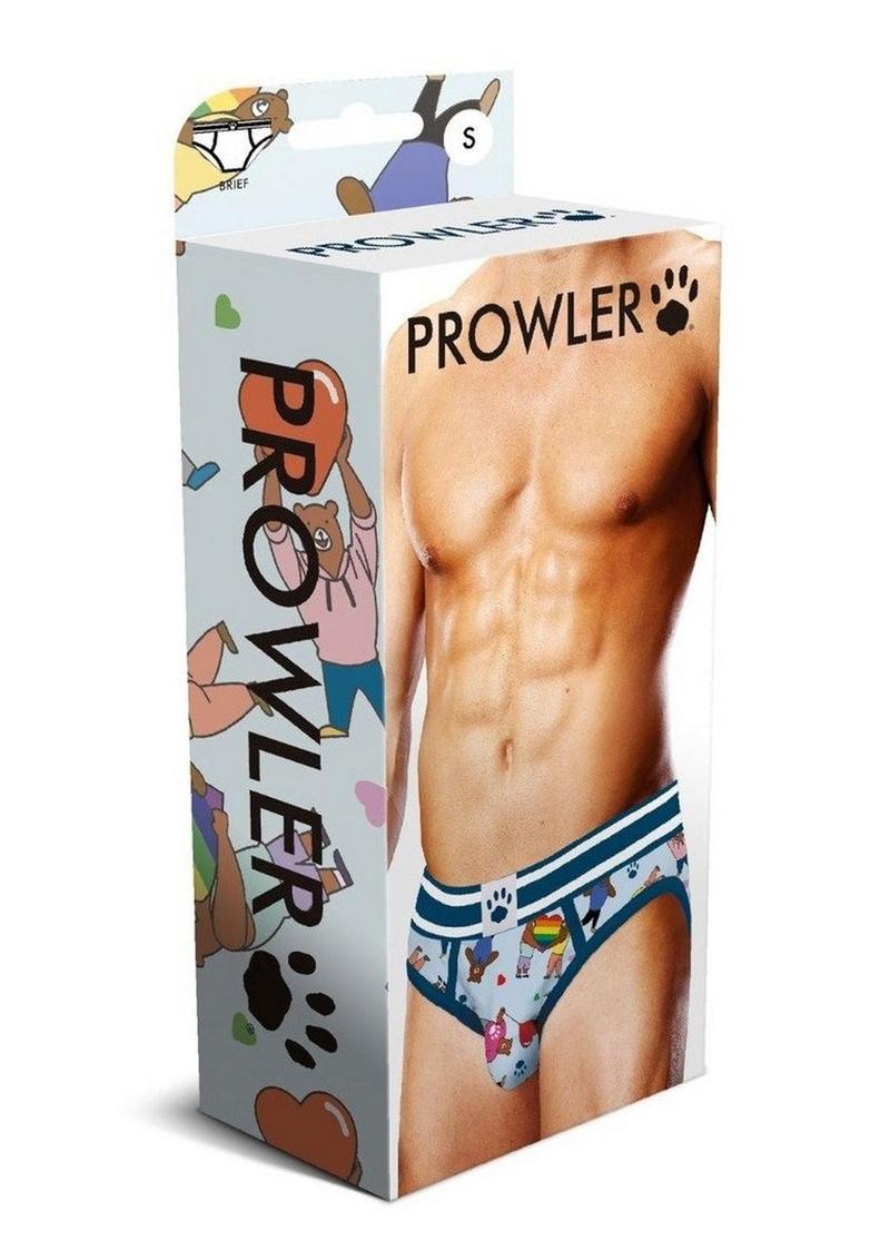 Load image into Gallery viewer, Prowler Bears with Hearts Brief - Blue - Small
