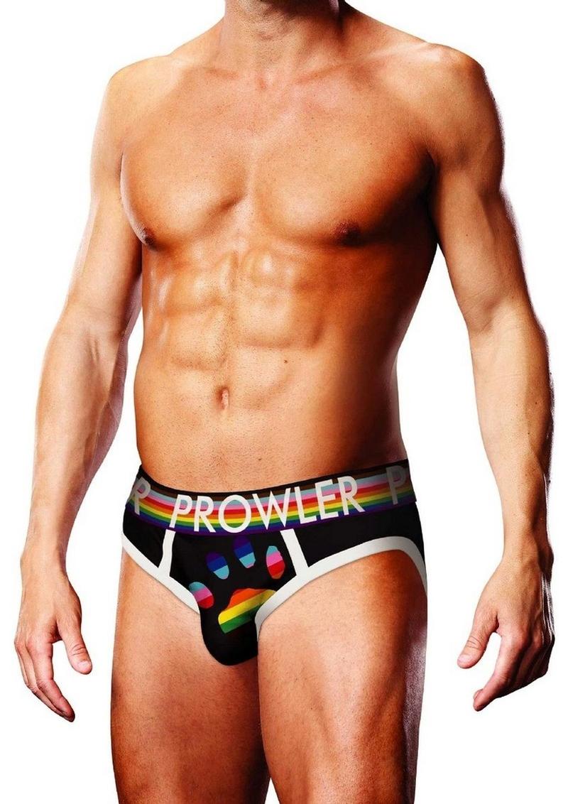 Load image into Gallery viewer, Prowler Black Oversized Paw Brief - Black/Multicolor/Rainbow - Large
