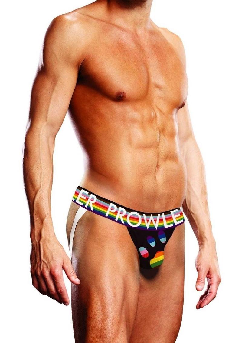 Load image into Gallery viewer, Prowler Black Oversized Paw Jock - Black/Multicolor/Rainbow - Large
