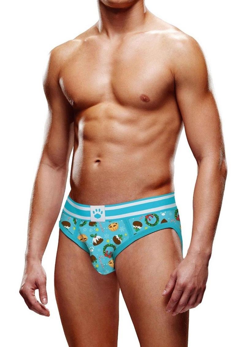 Load image into Gallery viewer, Prowler Christmas Pudding Brief - Blue/White - Large
