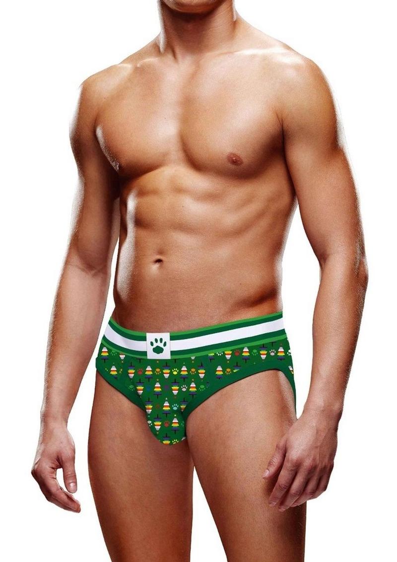 Load image into Gallery viewer, Prowler Christmas Tree Brief - Green/Multicolor/Rainbow - Small
