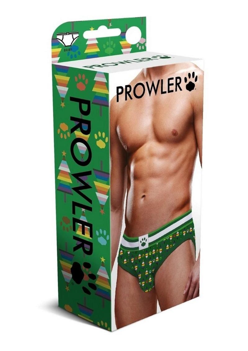 Load image into Gallery viewer, Prowler Christmas Tree Brief - Green/Multicolor/Rainbow - XSmall
