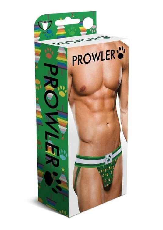 Prowler Christmas Tree Jock - Green/Multicolor/Rainbow - XSmall