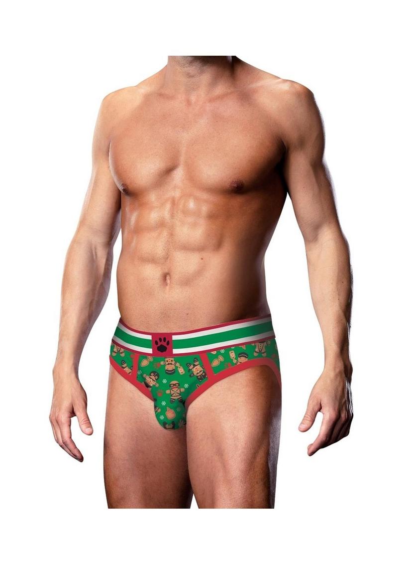 Load image into Gallery viewer, Prowler Gingerbread Brief - Green/Red - Large
