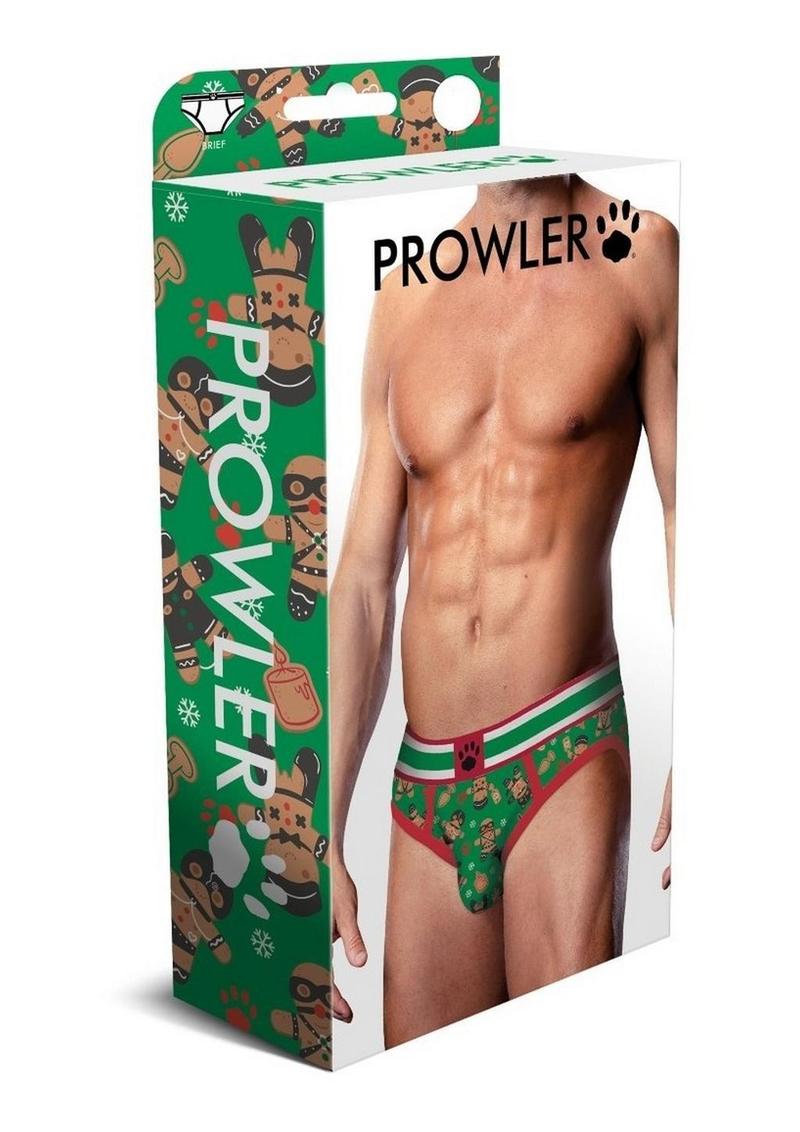 Load image into Gallery viewer, Prowler Gingerbread Brief - Green/Red - Small
