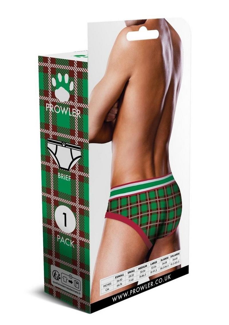 Load image into Gallery viewer, Prowler Tartan 2 Brief Sm Grn/Red Fw23
