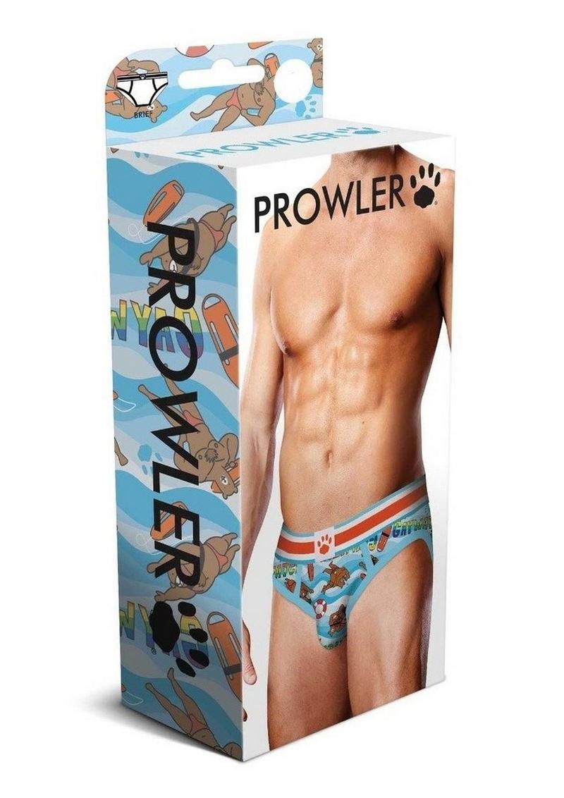 Load image into Gallery viewer, Prowler Gaywatch Bears Brief - Blue/Orange - Small
