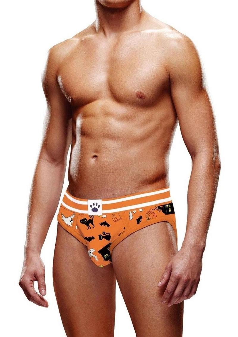 Load image into Gallery viewer, Prowler Halloween Brief - Black/Orange - XLarge
