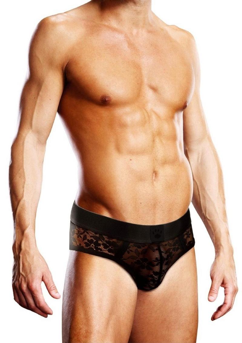 Load image into Gallery viewer, Prowler Lace Brief - Black - Large
