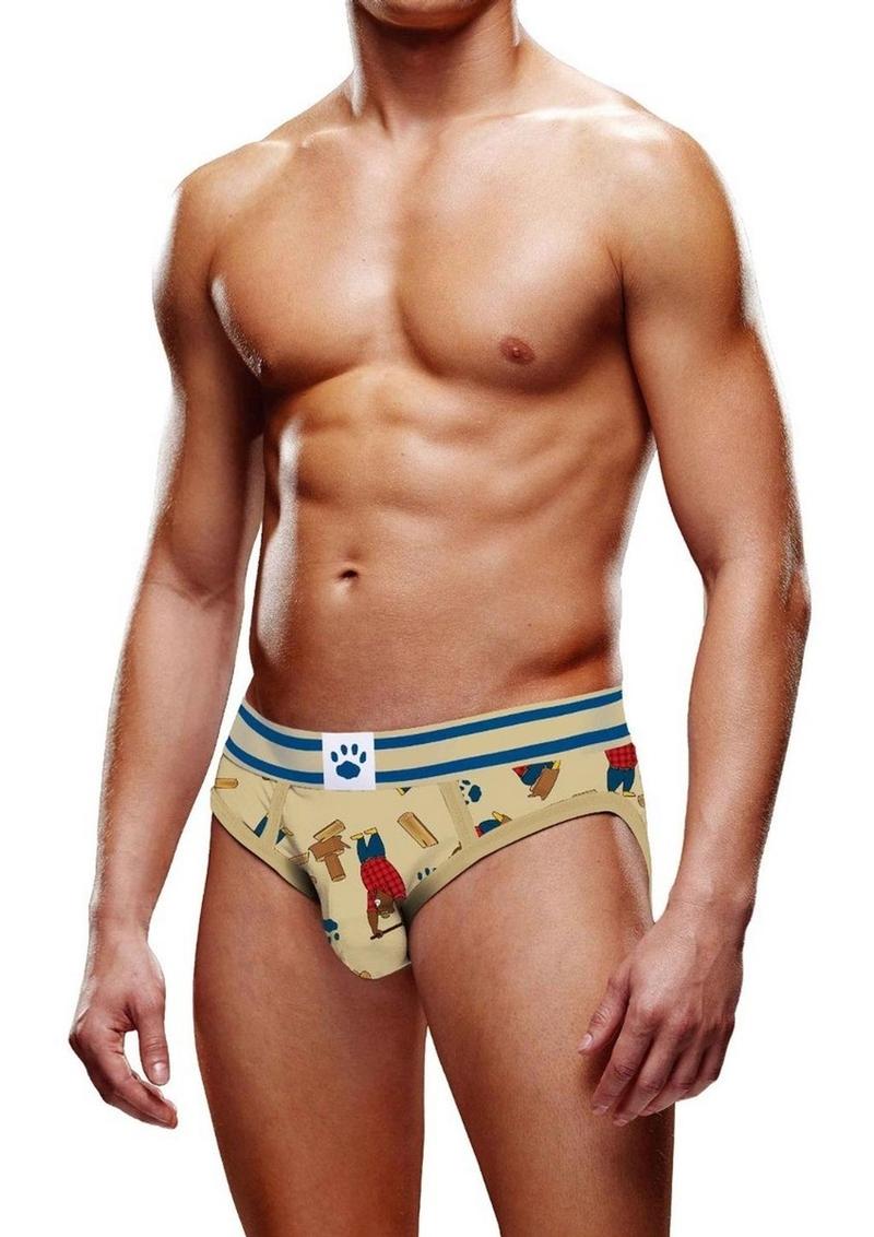 Load image into Gallery viewer, Prowler Lumberbear Brief - Blue/Brown - Large
