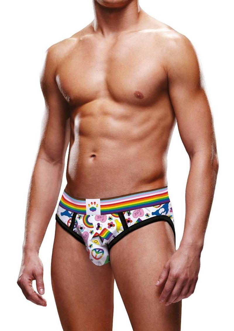 Load image into Gallery viewer, Prowler Pride Love and Peace 1 Brief - Multicolor/Rainbow - XXLarge
