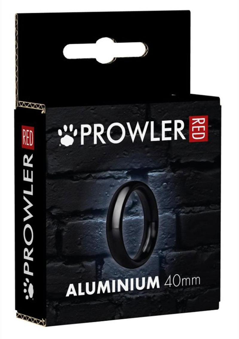 Load image into Gallery viewer, Prowler Red Aluminum Cock Ring - Black/Metal - 40mm
