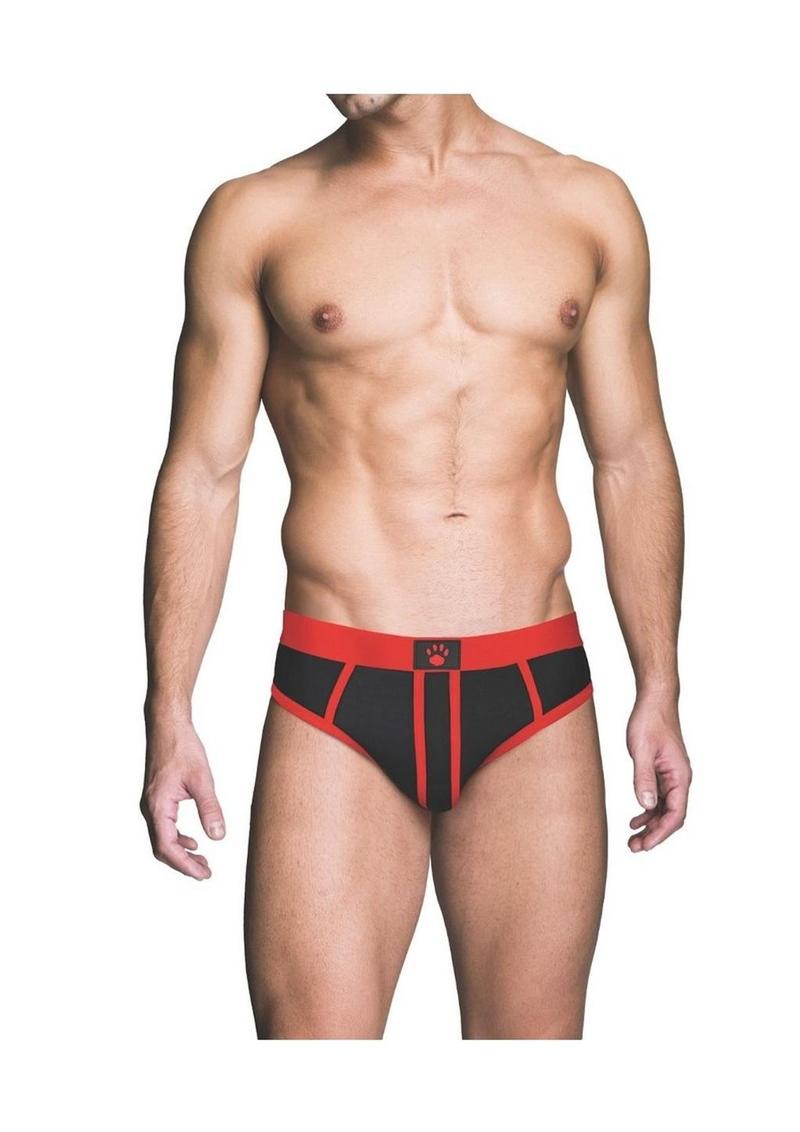 Load image into Gallery viewer, Prowler Red Ass-Less Brief - Black/Red - Small
