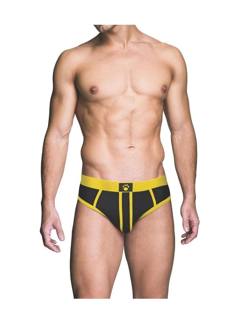 Load image into Gallery viewer, Prowler Red Ass-Less Brief - Black/Yellow - XLarge
