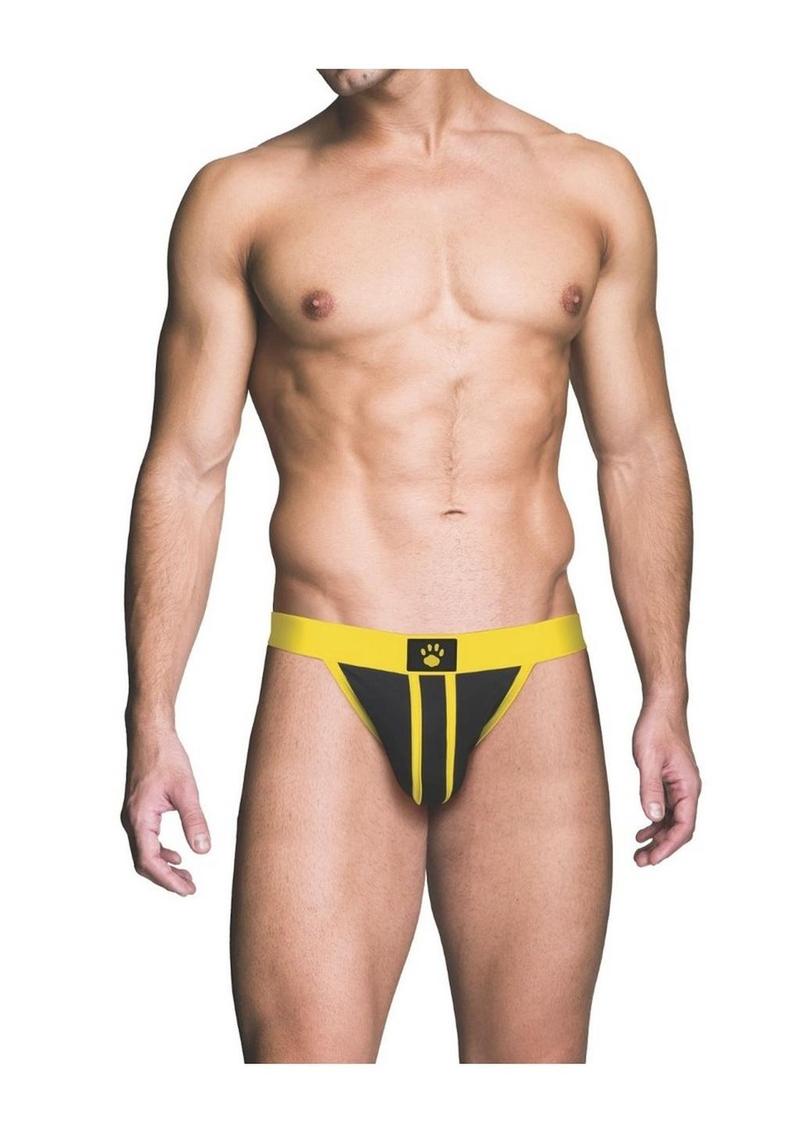 Load image into Gallery viewer, Prowler Red Ass-Less Jock - Black/Yellow - Small
