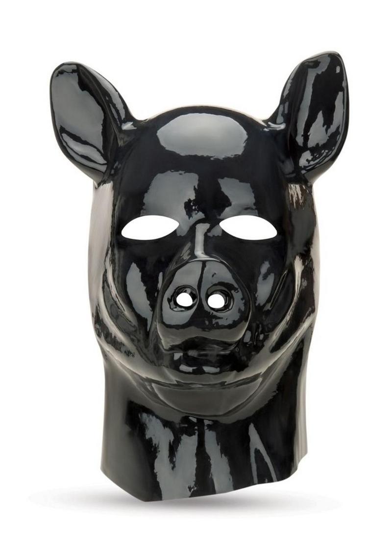 Load image into Gallery viewer, Prowler Red Latex Pig Hood - Black
