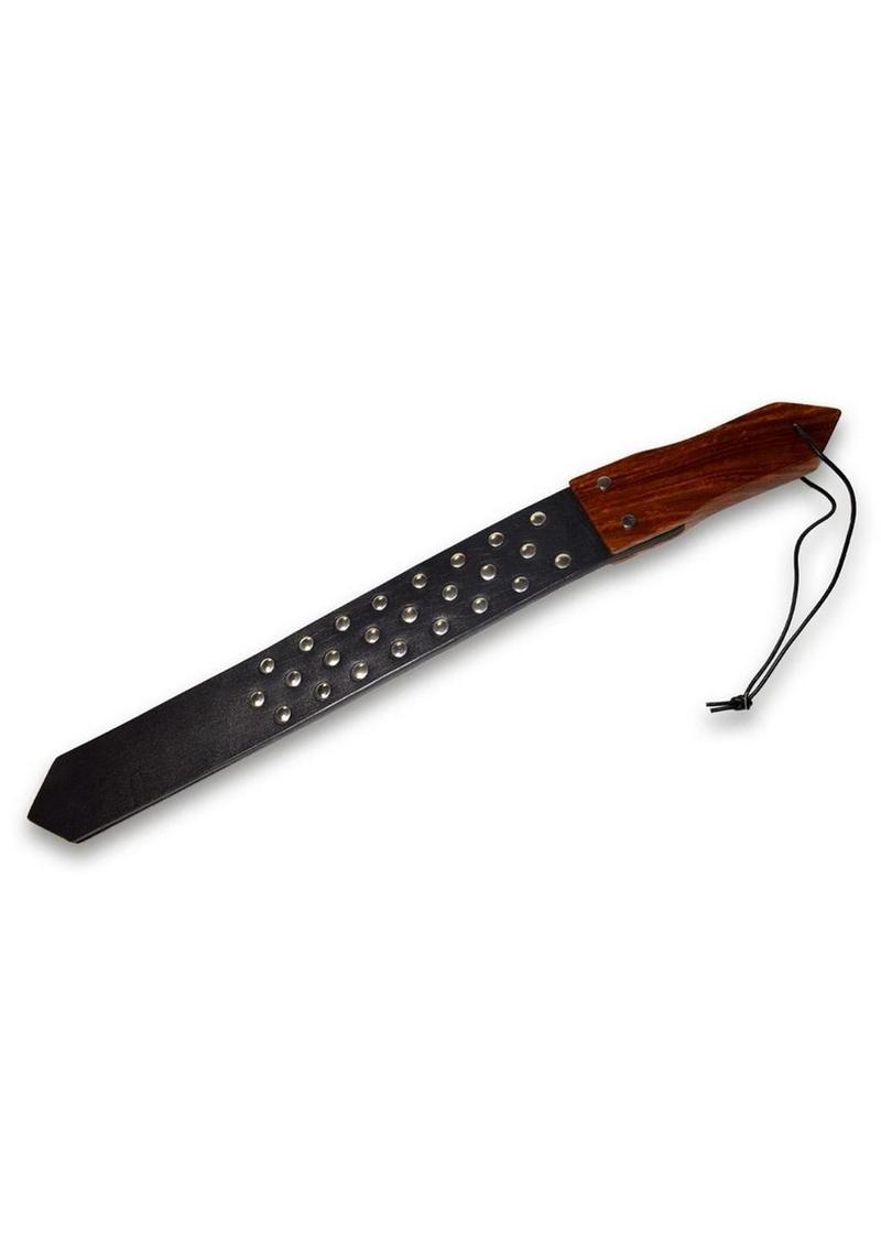 Load image into Gallery viewer, Prowler Red Leather and Wood Studded Paddle - Black/Brown
