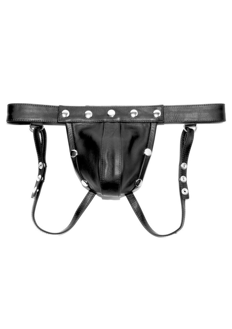 Load image into Gallery viewer, Prowler Red Leather Harness Jock - Black - Large
