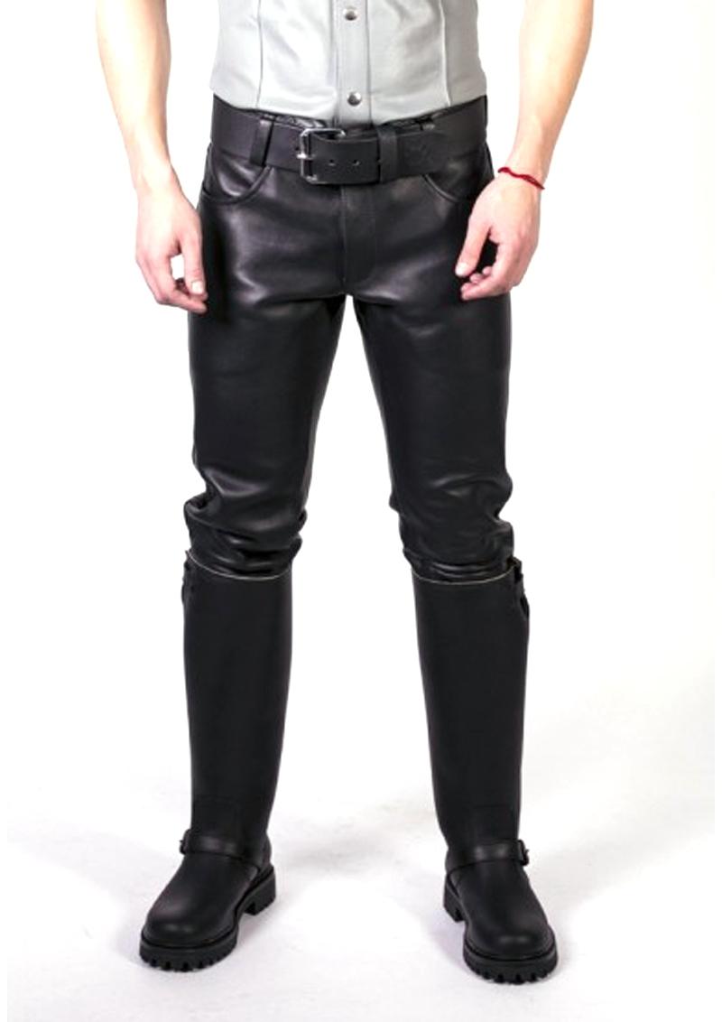 Load image into Gallery viewer, Prowler Red Leather Jeans - Black - 28in
