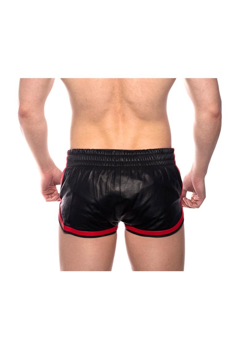 Load image into Gallery viewer, Prowler Red Leather Sport Shorts - Black/Red - Large
