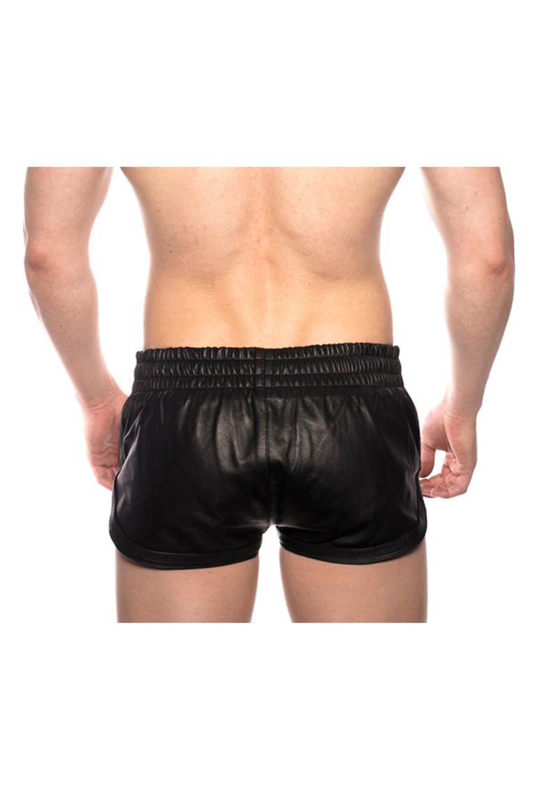 Load image into Gallery viewer, Prowler Red Leather Sport Shorts - Black - Large
