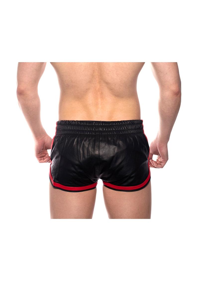 Load image into Gallery viewer, Prowler Red Leather Sport Shorts - Black/Red - Medium
