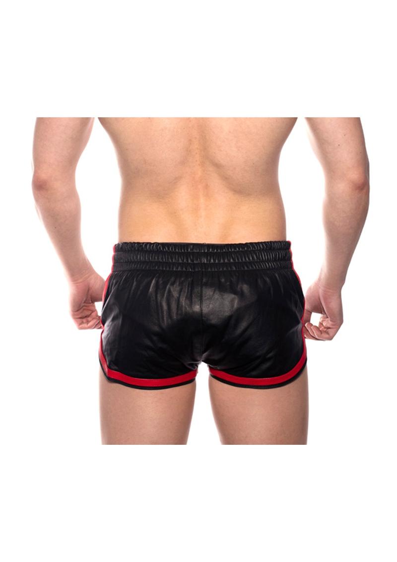 Load image into Gallery viewer, Prowler Red Leather Sport Shorts - Black/Red - Small
