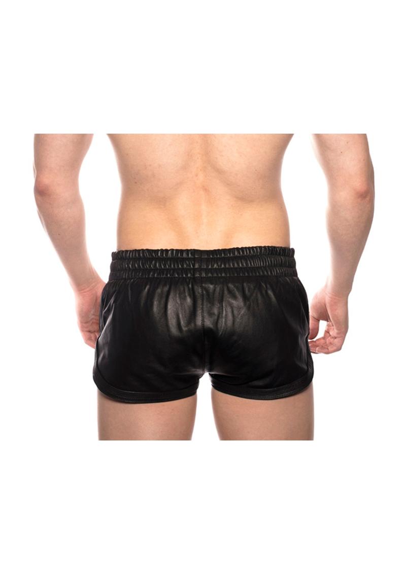 Load image into Gallery viewer, Prowler Red Leather Sport Shorts - Black - Small
