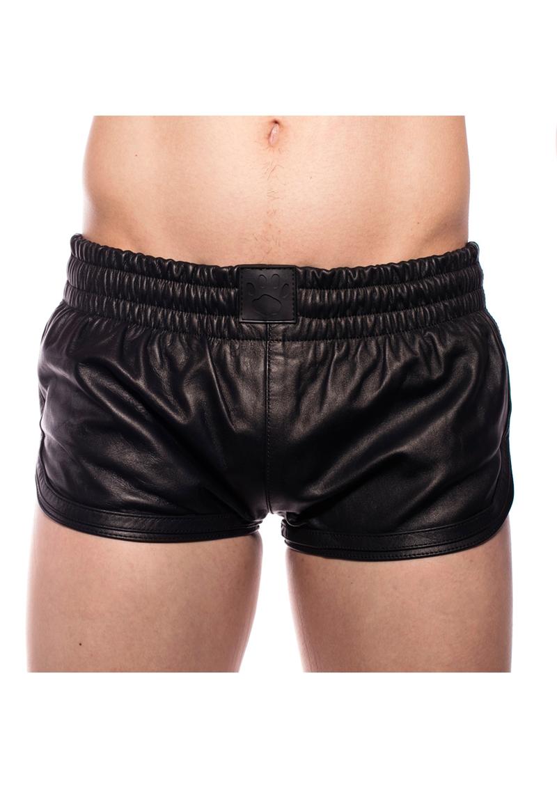 Load image into Gallery viewer, Prowler Red Leather Sport Shorts - Black - XLarge
