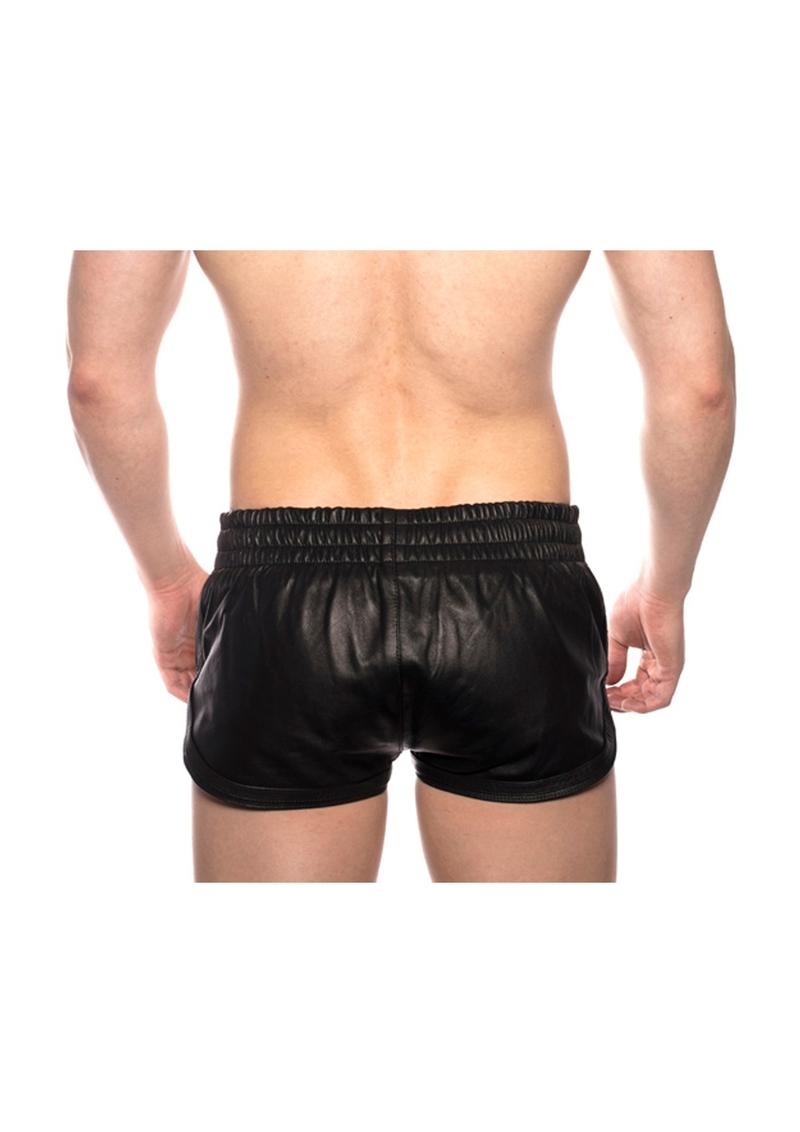 Load image into Gallery viewer, Prowler Red Leather Sport Shorts - Black - XLarge
