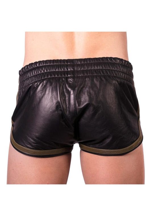 Prowler Red Leather Sport Shorts - Black/Green - XSmall