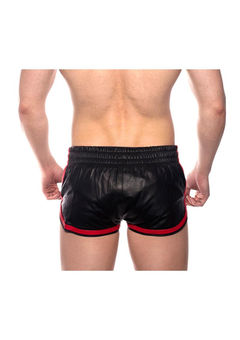 Load image into Gallery viewer, Prowler Red Leather Sport Shorts - Black/Red - XSmall
