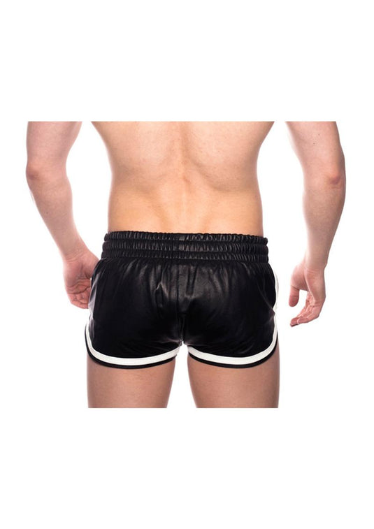 Prowler Red Leather Sport Shorts - Black/White - XSmall