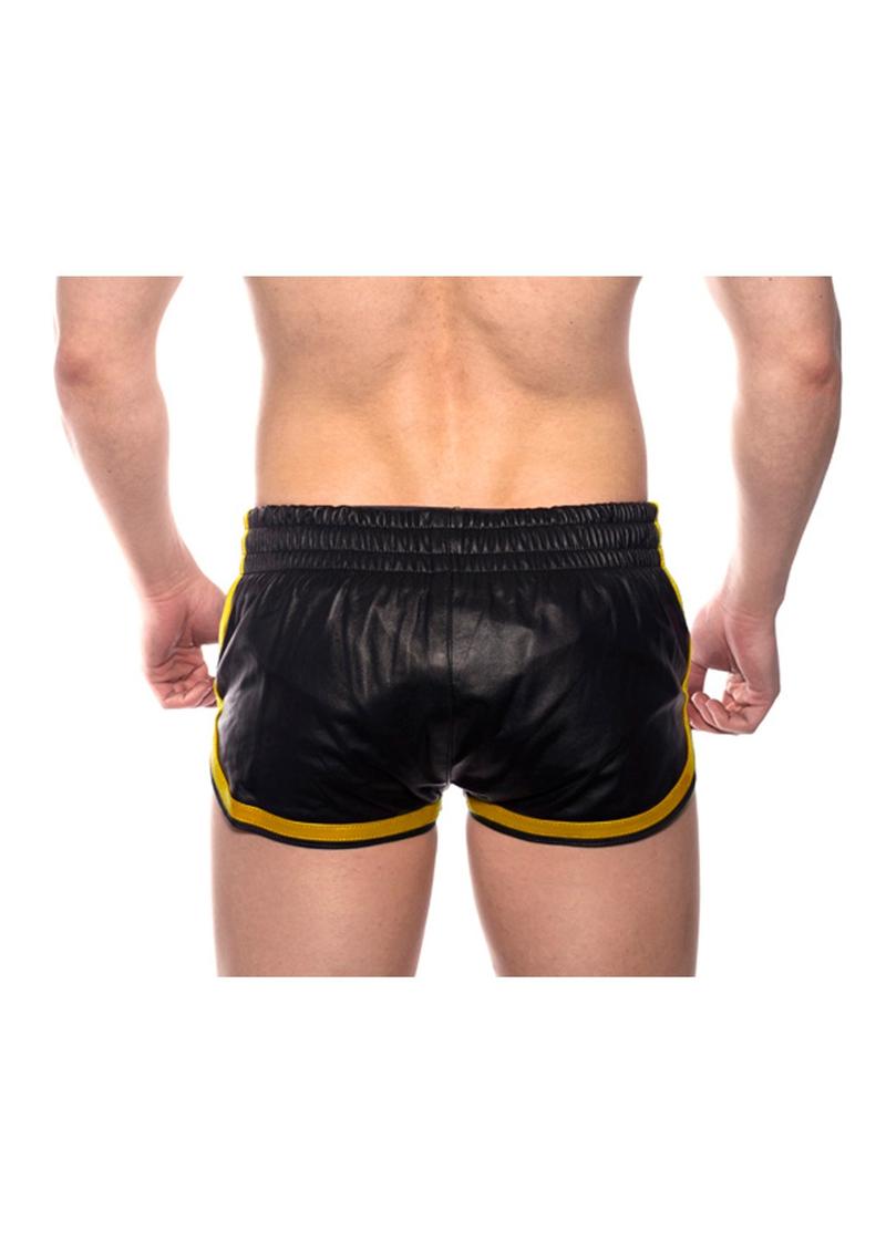 Load image into Gallery viewer, Prowler Red Leather Sport Shorts - Black/Yellow - XSmall
