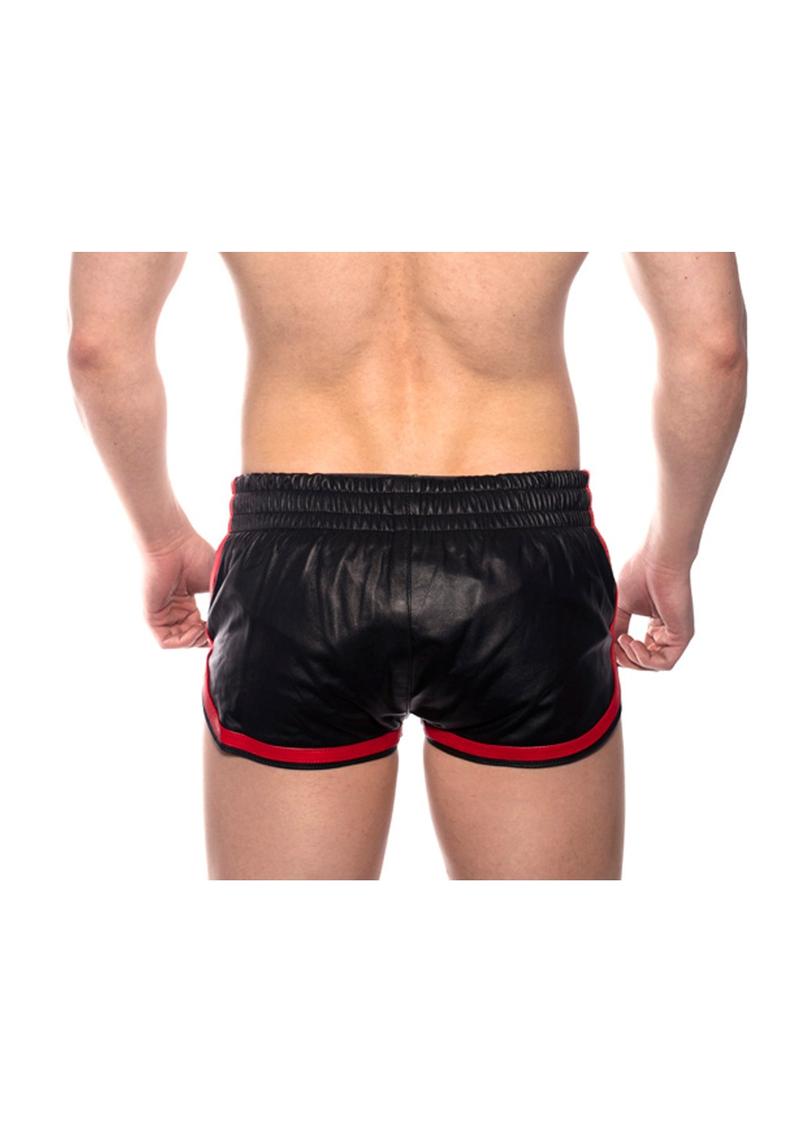 Load image into Gallery viewer, Prowler Red Leather Sport Shorts - Black/Red - 3XLarge
