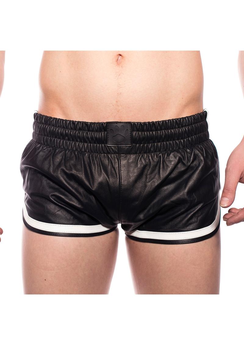 Load image into Gallery viewer, Prowler Red Leather Sport Shorts - Black/White - 3XLarge
