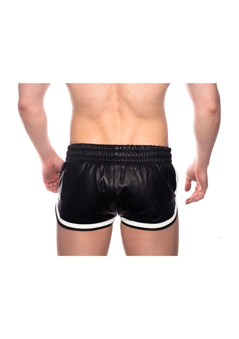 Load image into Gallery viewer, Prowler Red Leather Sport Shorts - Black/White - 3XLarge
