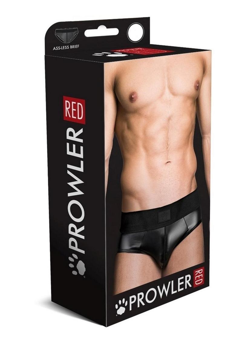 Load image into Gallery viewer, Prowler Red Wetlook Ass-Less Brief - Black - Large
