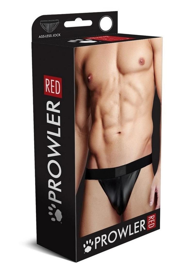 Load image into Gallery viewer, Prowler Red Wetlook Ass-Less Jock - Black - Large
