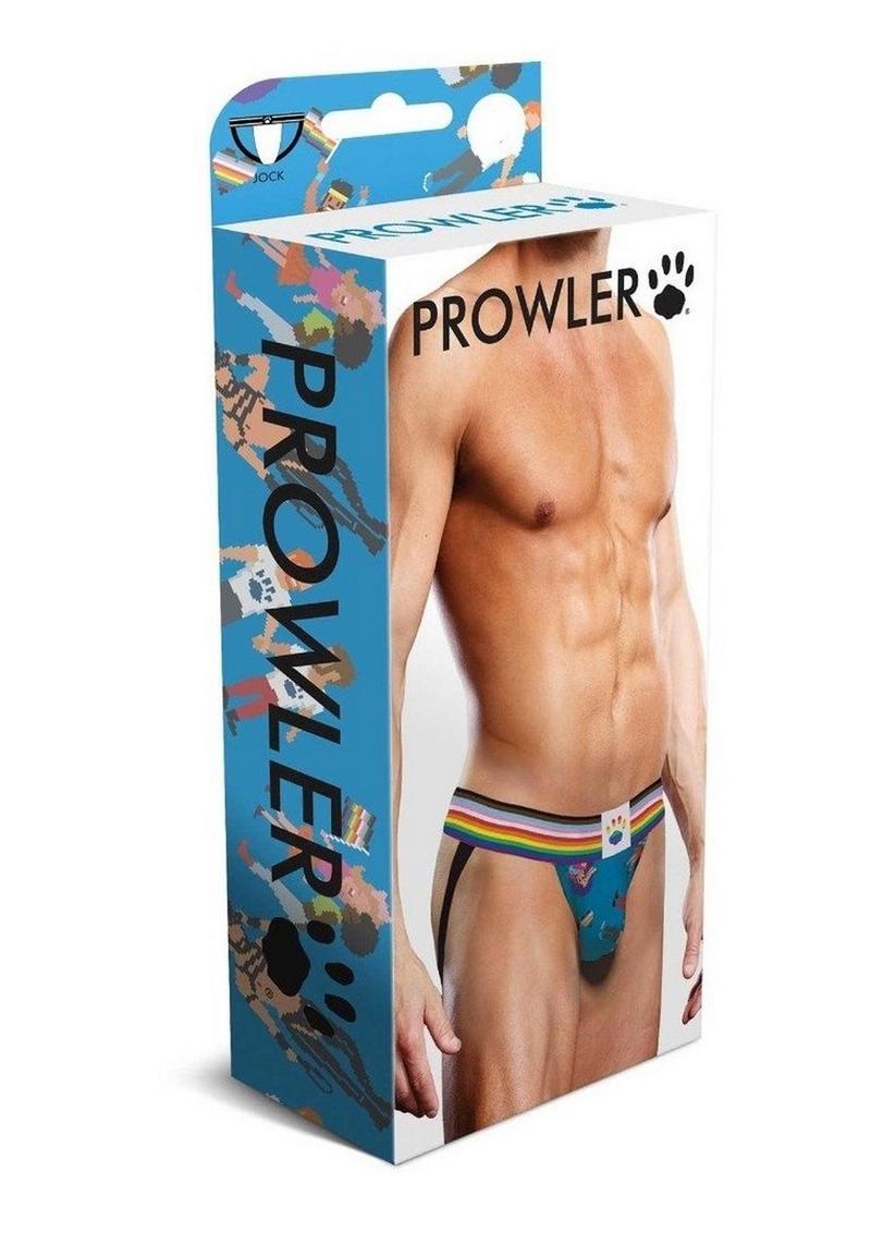 Load image into Gallery viewer, Prowler Pixel Art Gay Pride Collection Jock - Blue/Multicolor - XSmall

