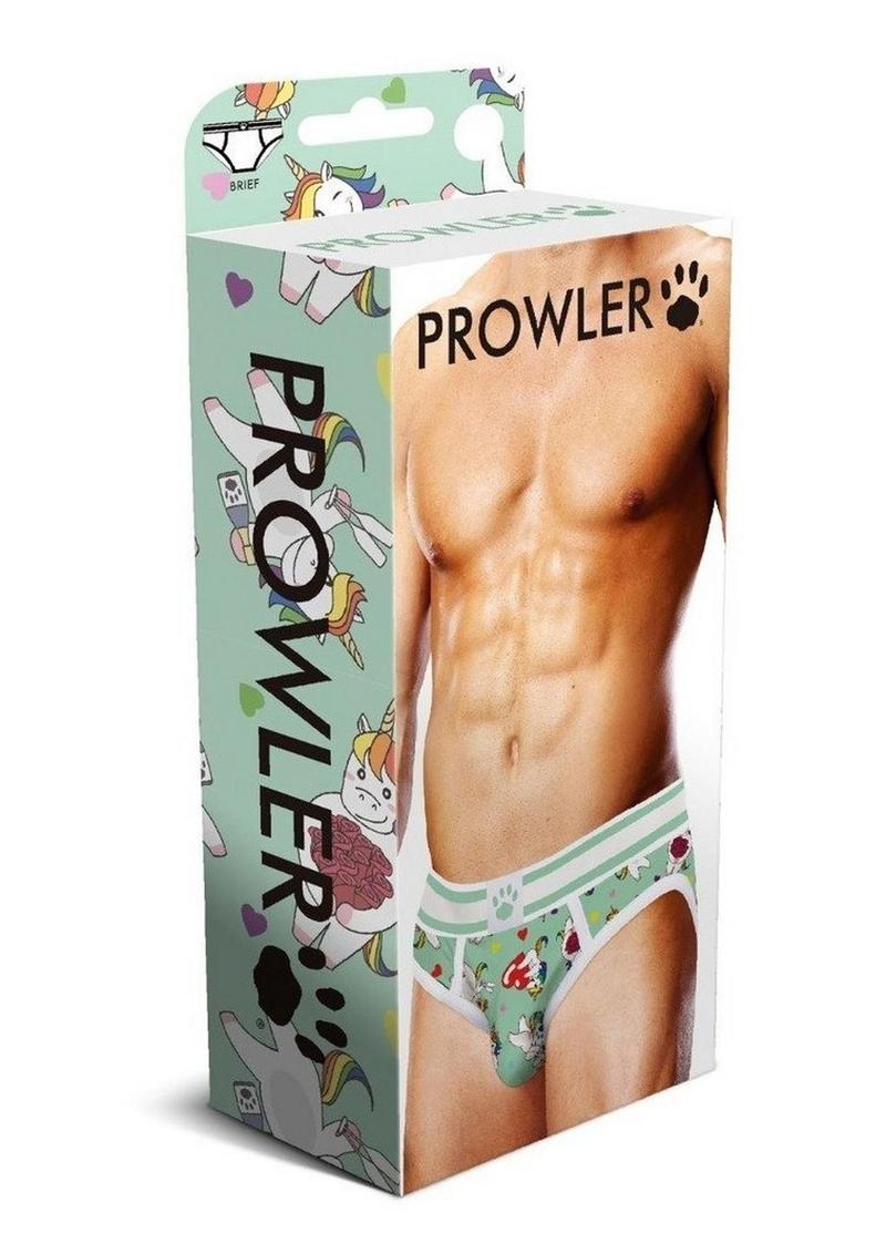 Load image into Gallery viewer, Prowler Unicorn Hearts Brief - Green - Small
